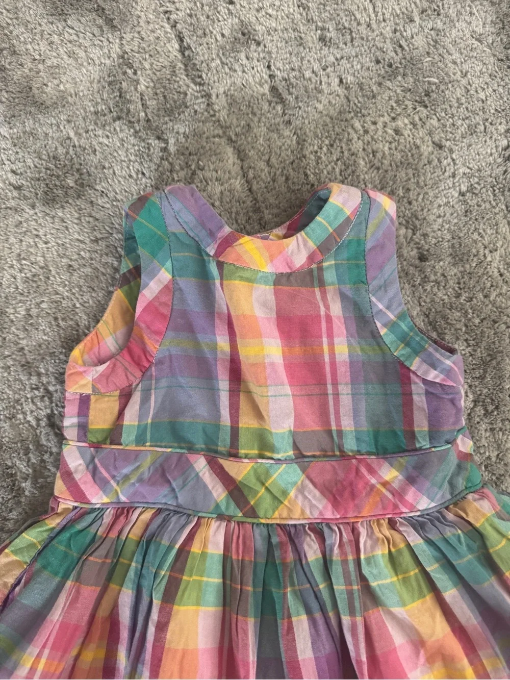 Ralph Lauren Rainbow Madras Plaid Sleeveless Dress